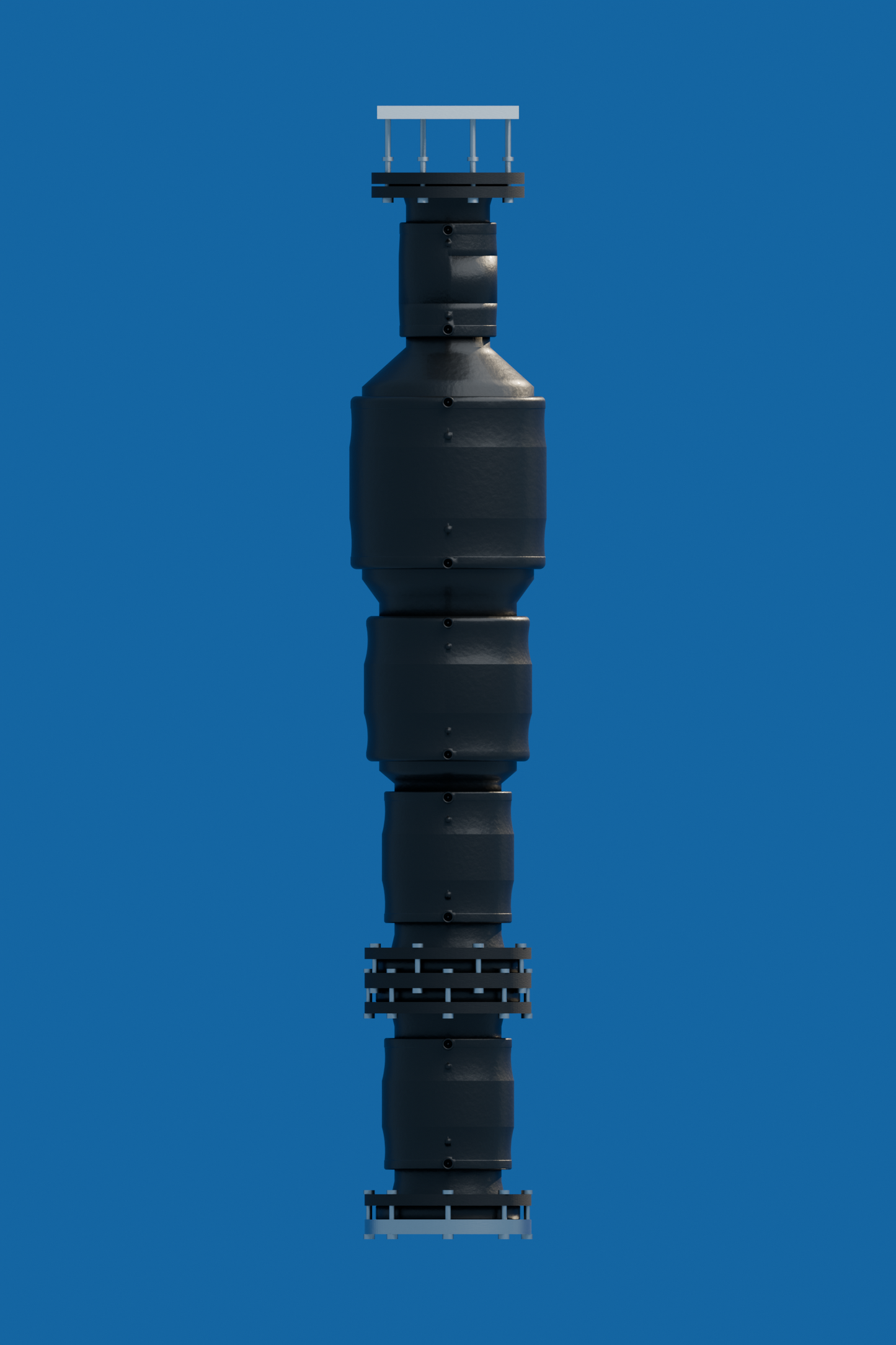 netH₂O B200-5 buoy220 with 5 W solar panel — orthographic side Blender render