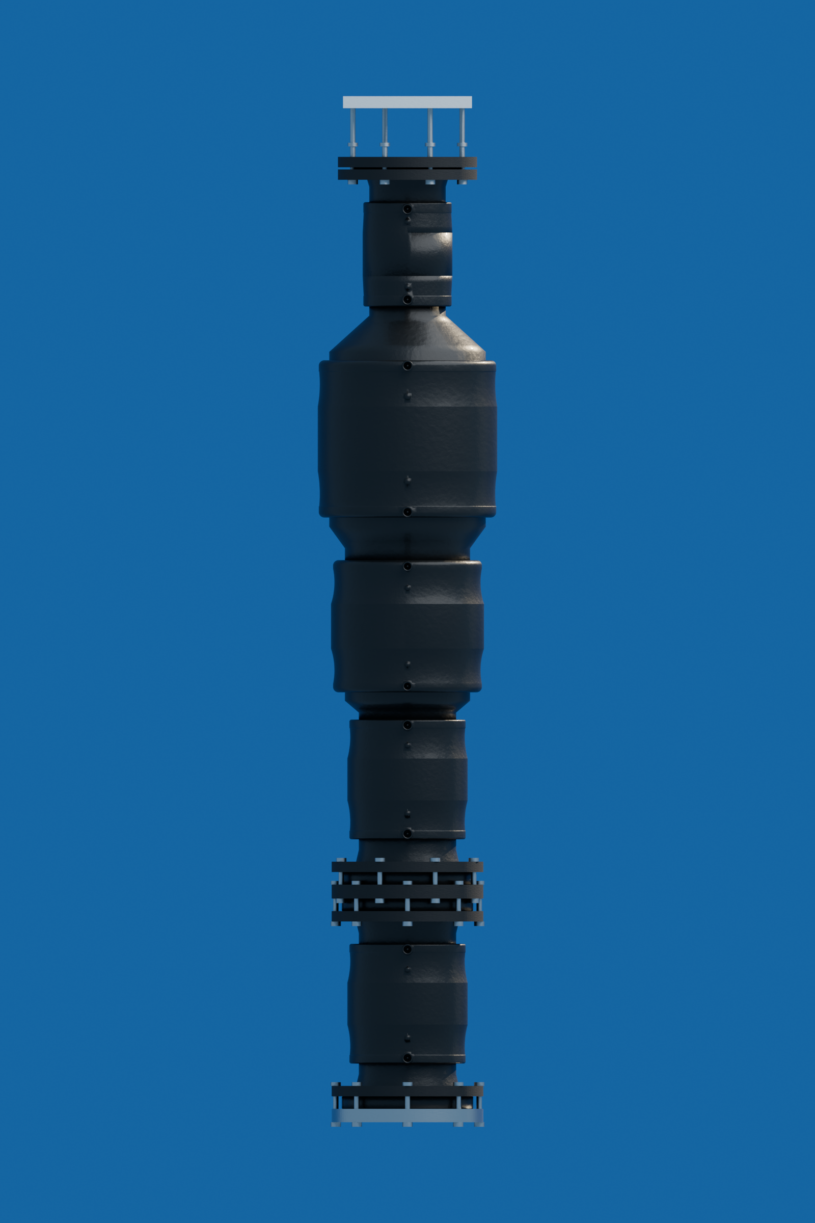 netH₂O B100-5 buoy220 with 5 W solar panel — orthographic side Blender render