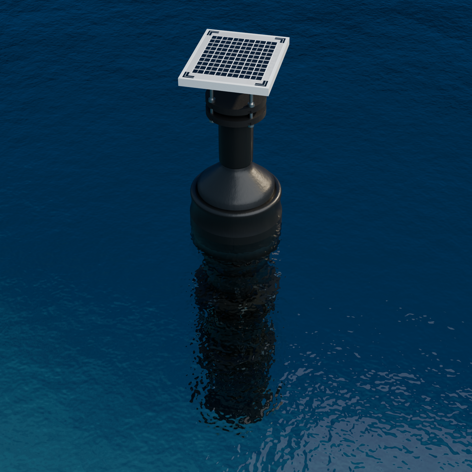 netH₂O B100-5 solar smart water-quality buoy floating in water